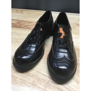 Rocket Dog Oxford Shoes Women's 6 Black Patent Leather Wingtip Brogue Low Top
